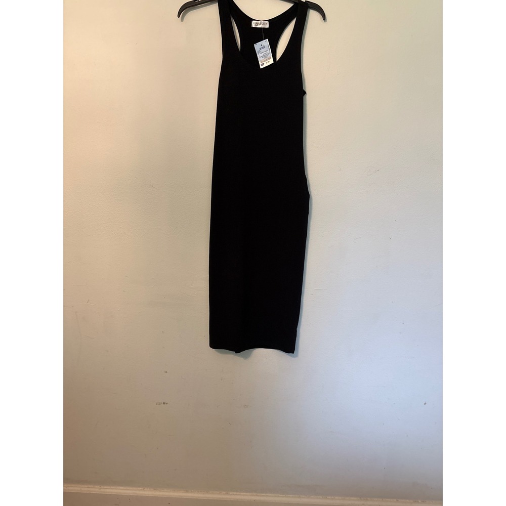 Forever 21 Midi Dress Womens Small Black NWT Ribbed Knit Racerback Sleeveless